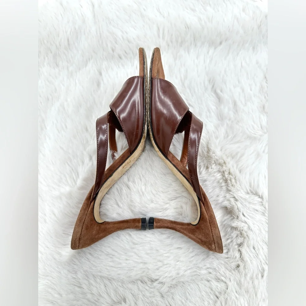 BY FAR Brigette Brown Strappy Heels size‎ 37 US 7 suede leather